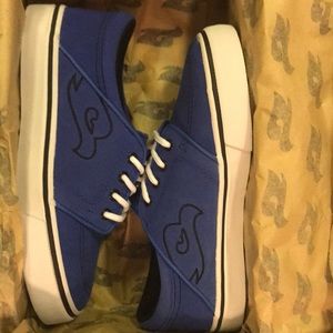 231 Royal blue white  suede leather tony hawk Parker shoes skate skater boys szs